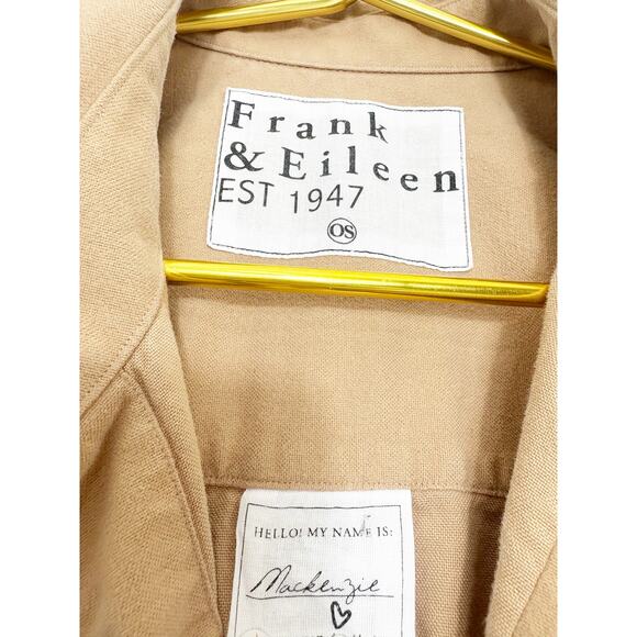 Frank & Eileen MACKENZIE One-Size Button-Up Shirt Tan - Picture 4 of 10
